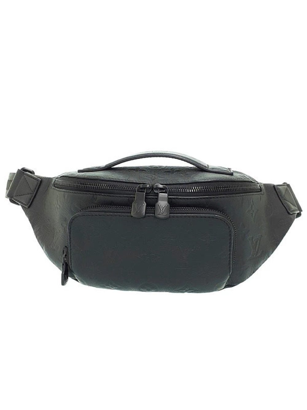 Louis Vuitton Monogram Rush Bum Bag Body Waist Bag Canvas Leather Shadow Black